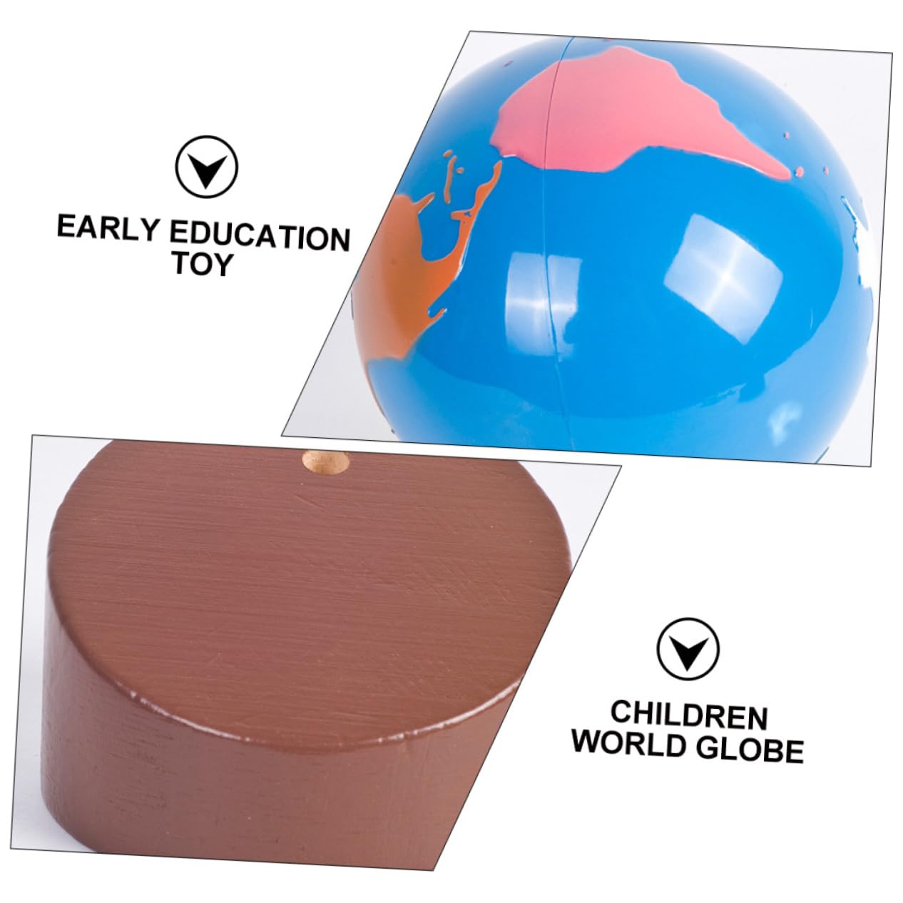 VANZACK Globo Terráqueo Infantil para Aprendizaje de Geografía, Juguete Educativo Superficie Llana y Colores Vivos