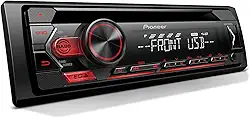 Pioneer Receptor de CD DEH-S1200UB 1-Din – USB, AUX, reprodução FLAC, rádio AM/FM, saída 50W x 4, MIXTRAX, face destacável, equalizador predefinido, aumento de graves, controle remoto incluído