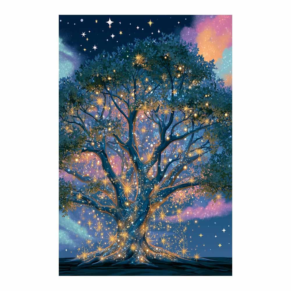 HOQIU Canvas Wall Art Ethereal Blues tree tree poster, landscape wall art, for Living Room Bedroom Bathroom.(Multicolor)-60x80cm Unframed