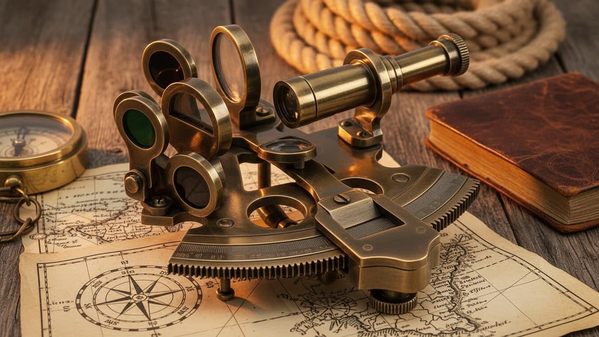 Vintage Inspired Telescope Authentic Models Pocket Sextant Bronze Finish Rustic Vintage Home Decor Gifts