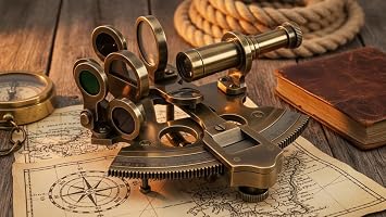 Vintage Inspired Telescope Authentic Models Pocket Sextant Bronze Finish Rustic Vintage Home Decor Gifts