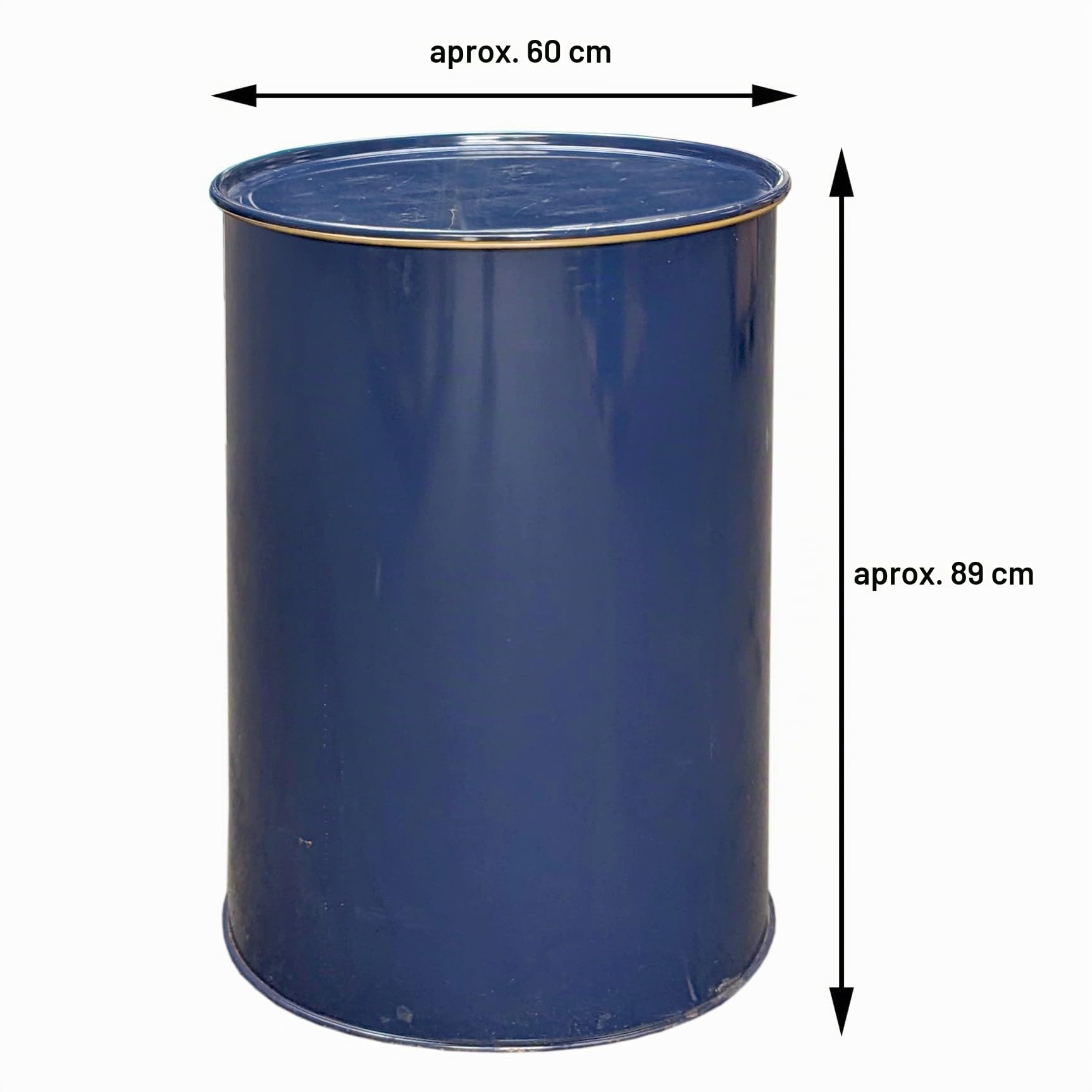plasteo® Barril de metal de 200 litros con tapa, barril de acero, barril de aceite, barril de fuego, contenedor, barril de chapa, mesa alta, barril de combustión, barril de gueto, azul, verde
