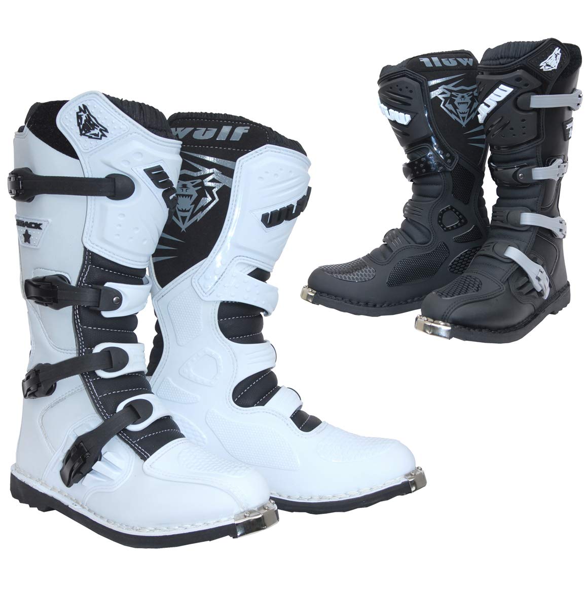Wulfsport Track Star MX Adult Boots Motorbike Motocross Quad Sport Racing Boots - Black - EU42