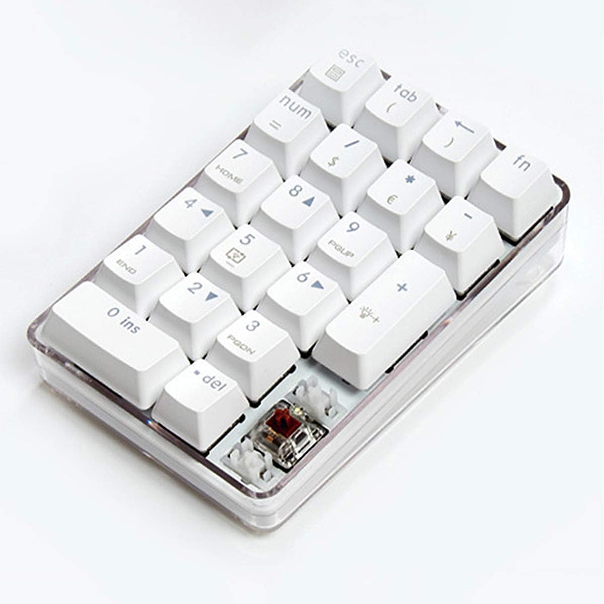 കോണാകൃതിയിലുള്ളത് view of the Qisan mechanical numeric keypad showing a GATERON Brown switch.