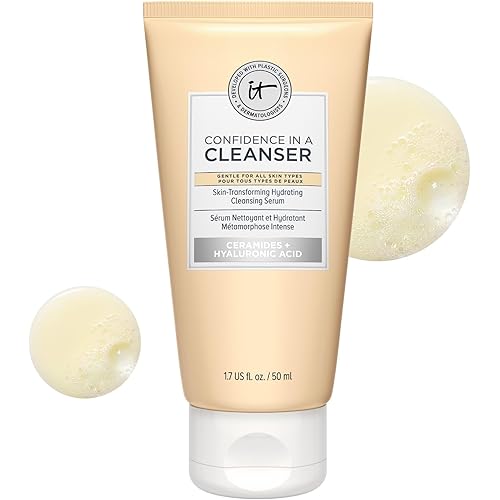IT Cosmetics Confidence in a Cleanser - Hydrating Serum Foaming Face Wash With Hyaluronic Acid & Ceramides, Gentle Makeup Remover, Skin Barrier Support, Non-Stripping, Sulfate-Free, For All Skin Types