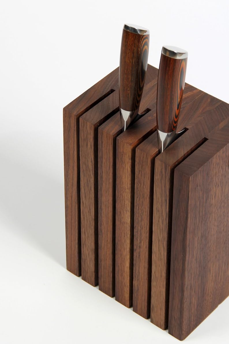 OHVVGN Magnetic Knife Block, Knife Block Holder, Modern Knife Storage