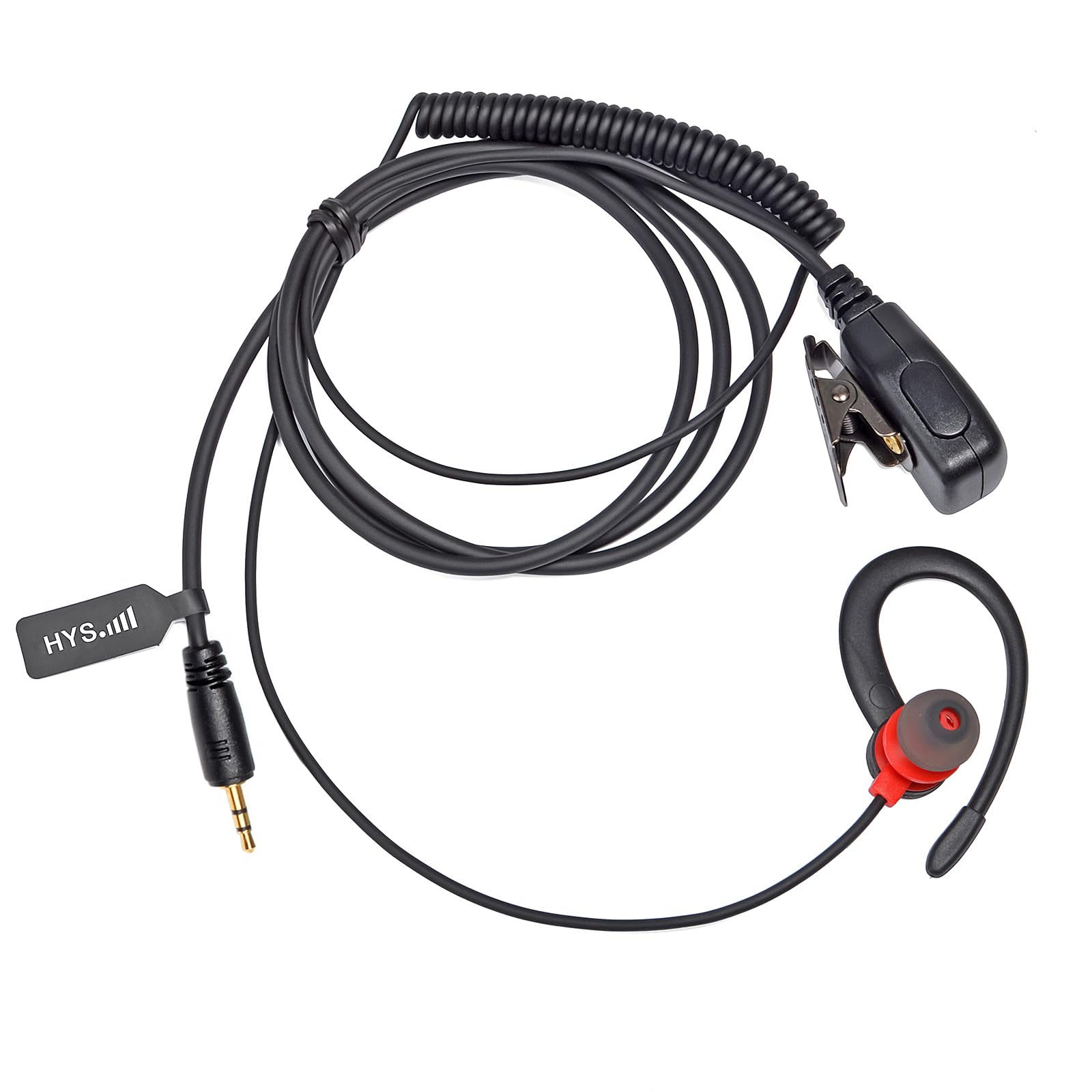 HYS Auricolare a forma di G per radio Cobra da 2,5 mm, per walkie talkie professionali/aziendali con microfono per radio portatile Cobra Microtalk Cxt195 PX655 CX112 PX650 ACXT1035r ACXT145 ACXT545