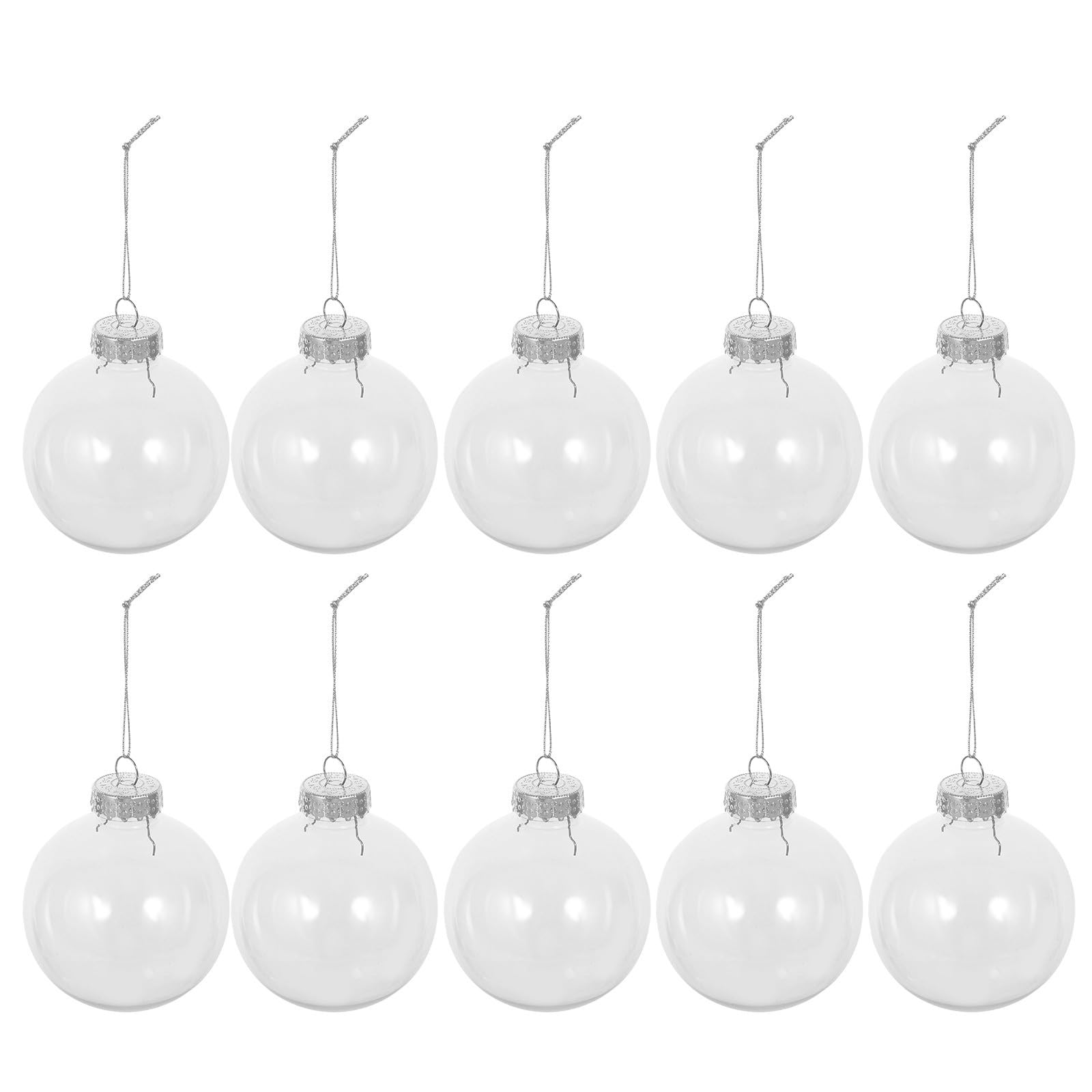 BESPORTBLE 10 Unidades Bolas Colgantes de Navidad de Plástico Transparentes para Árbol, Decoración Creativa y Sencilla Adecuado para Festivales y Ambiente Festivo