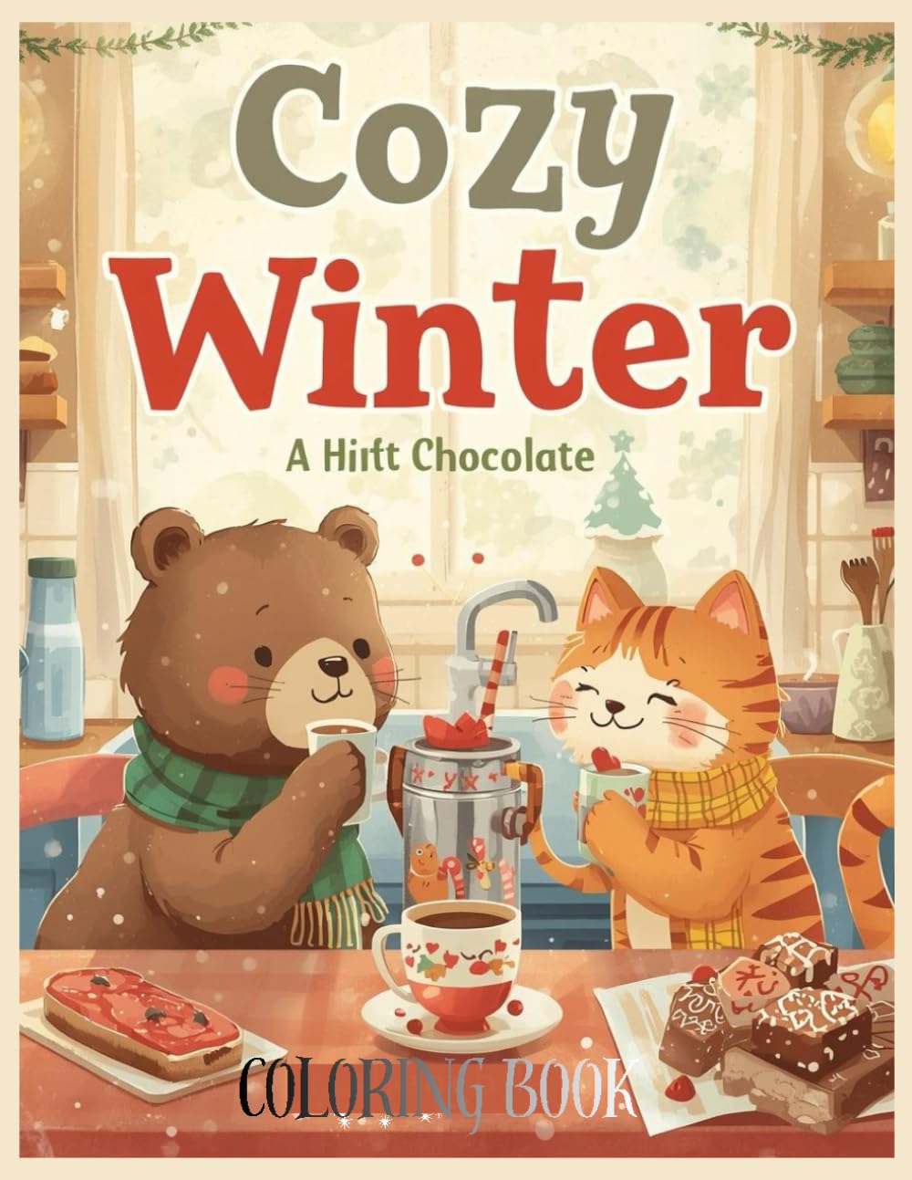 COZY WINTER: COZY WINTER : Warm Moments with Cute Animals & Winter Fun /Relaxing 51 COLORING PAGES