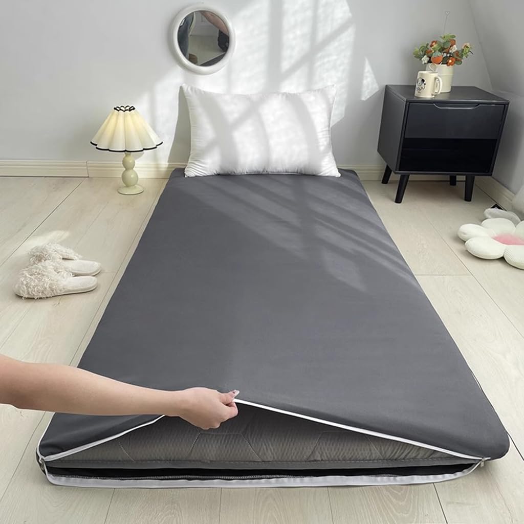 Dark Blue,100cmx200cm,Zippered Futon Cover for Japanese Futon Floor Mattress Cover Protector Tatami Floor Sleeping Mat Futon Slipcovers Soft and Breathable Dustproof Cover