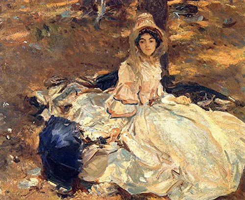Peinture à l'huile femme La robe rose Sargent décoration murale salon