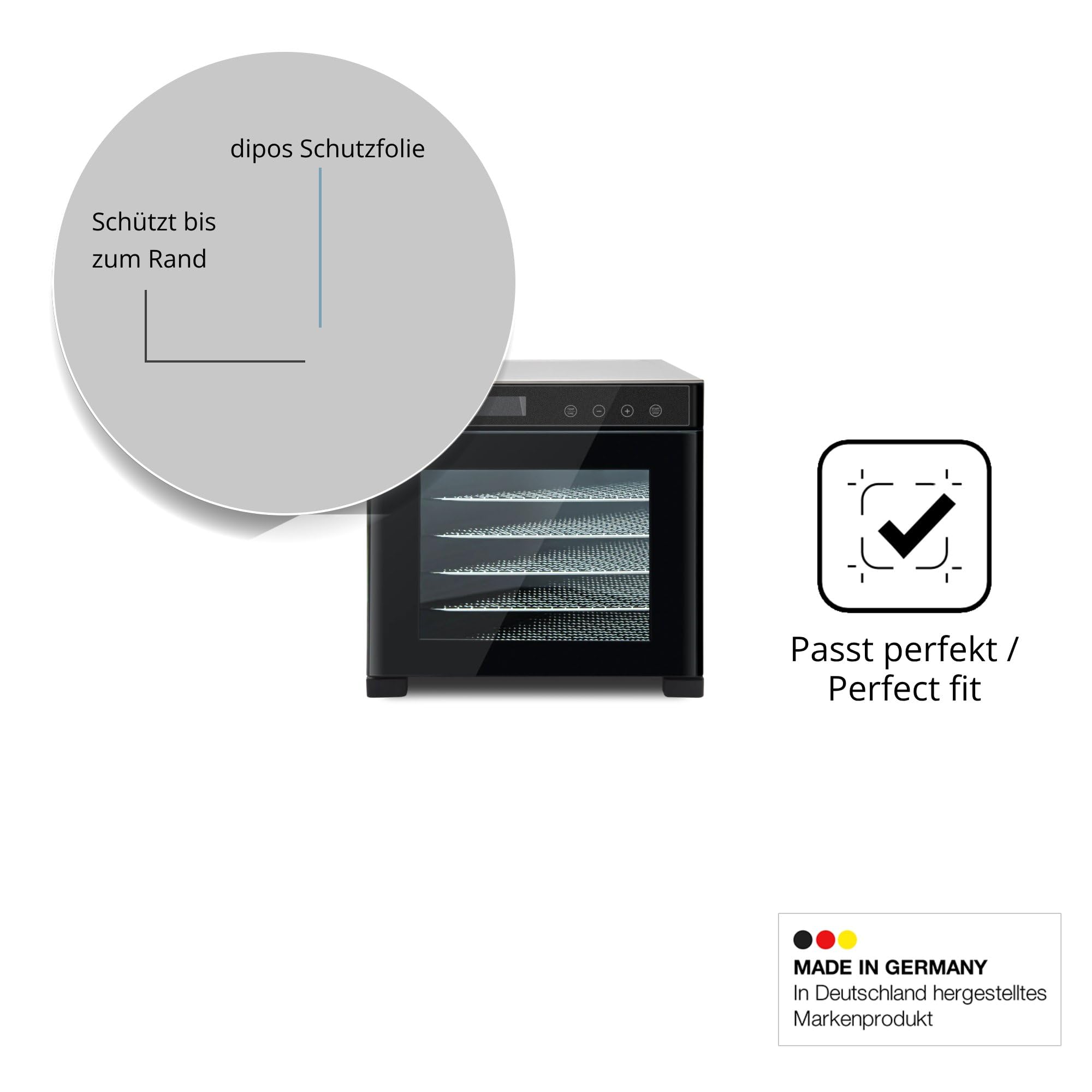dipos Protector de Pantalla Antiespía para Cosori CP267-FD | Película protectora mate, filtro de privacidad 4 vías, ajuste perfecto, antiarañazos, sin burbujas, autoadhesivo