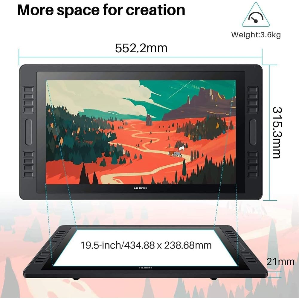 Huion Kamvas Pro 20 (2019) Mesa Digitalizadora Monitor de desenho
