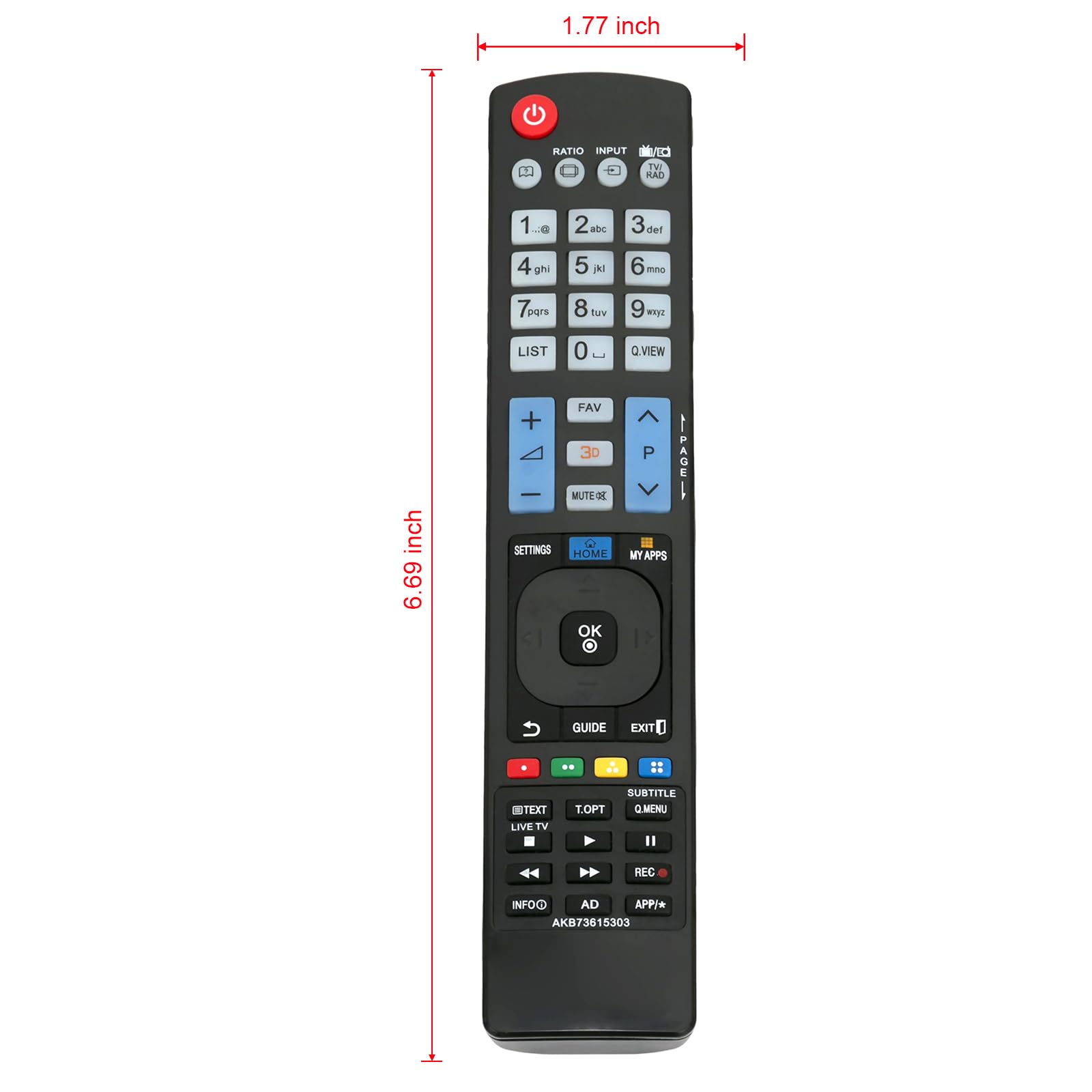 GOUYESHO Télécommande de Rechange AKB73615303 pour LG TV 22LK330 26LV2500 32LM620 32LM660 32LN5700 32LN540B 37LM620S 42LM620S 42LM660T 42LM670S 42LN5 400 7LM960V 47LM670S 47LN5400 55LM660S