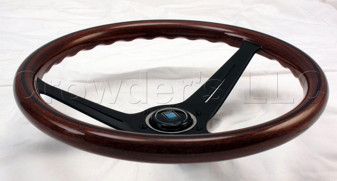 Nardi 5069.35.2000 Deep Corn Mahogany Wood Steering Wheel - Black spokes