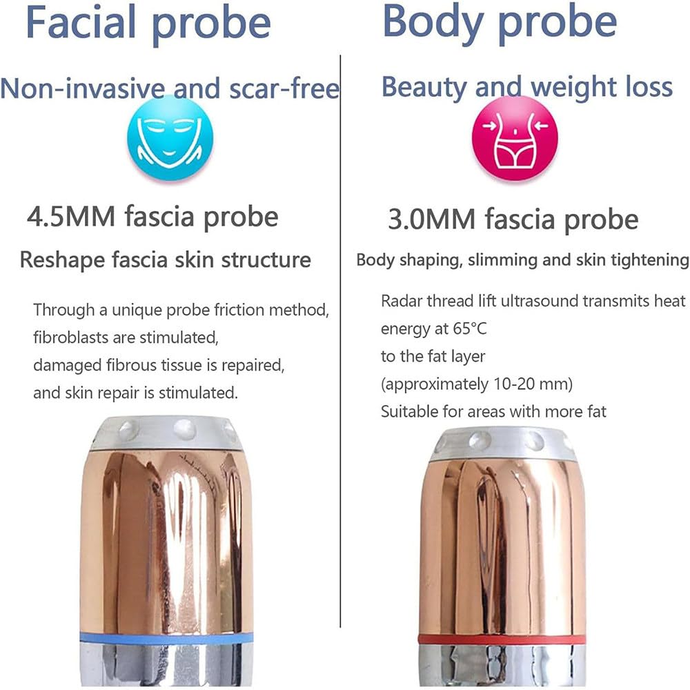 Máquina Hifu Reafirmante Profesional,Máquina de Belleza Facial para Lifting,Tonificar,Reafirmar y Eliminar Arrugas,con 2 Cabezales,Pantalla táctil y Ajuste multinivel