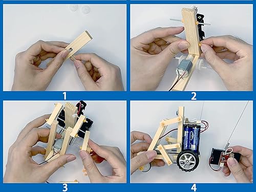 Miniatura 3 de Bicicleta robótica inalámbrica de madera con control remoto K3 – Circuito de ingeniería creativa Ciencia STEM Kit de construcción – Motor eléctrico