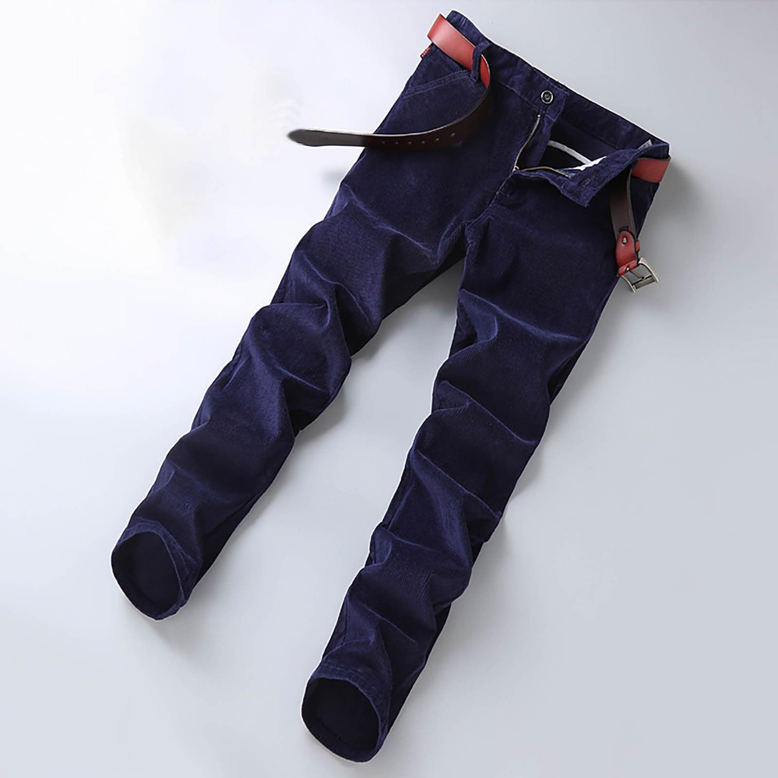 Pantalones Casuales de Negocios de Terciopelo Ajustados de Moda para Exteriores de Invierno para Hombres