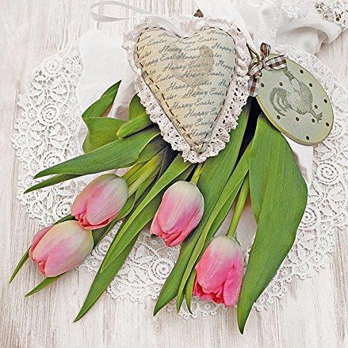 Preisvergleich Produktbild Osterserviette - Motiv Tulpen, 33x33cm