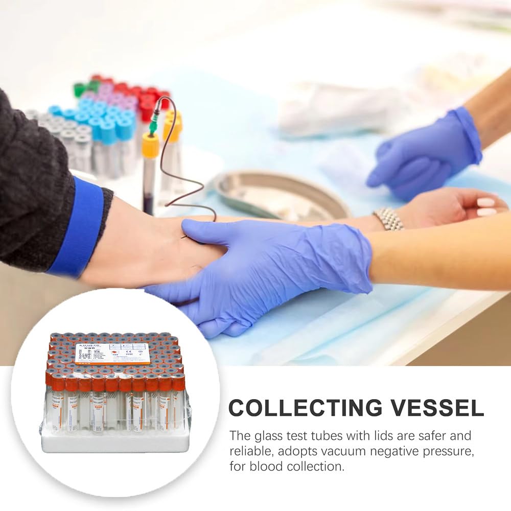 Tubos de recogida de sangre, tubos de coagulación de plástico desechables, 10 ml, paquete de 100 unidades para uso en laboratorio e investigación
