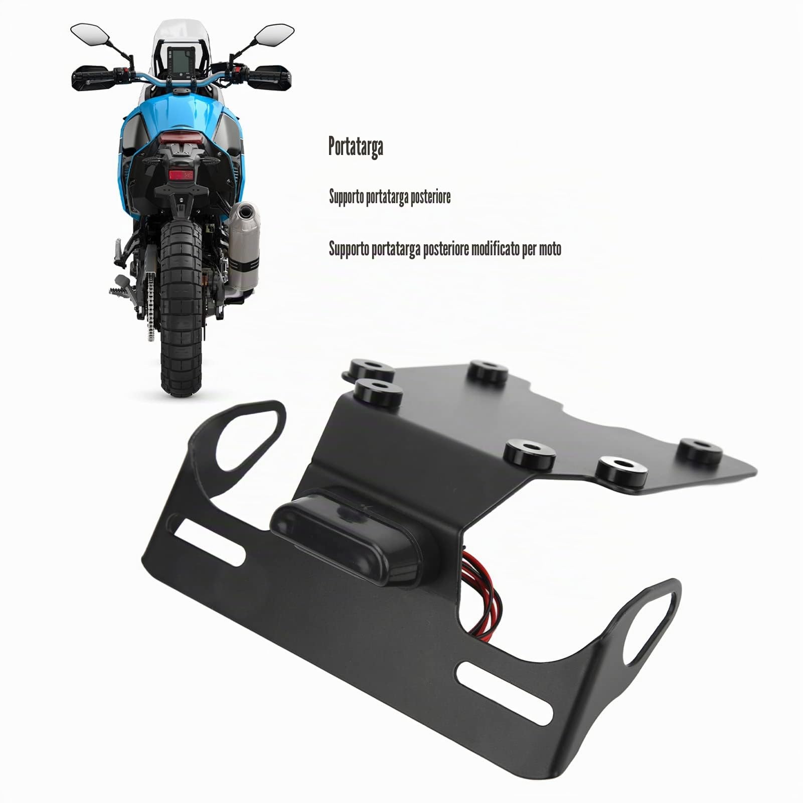 Staffa Portatarga in Lega di Alluminio Leggera e Resistente Supporto Posteriore per Motocicli Universale Facile da Installare Adatto a Tutti i Modelli