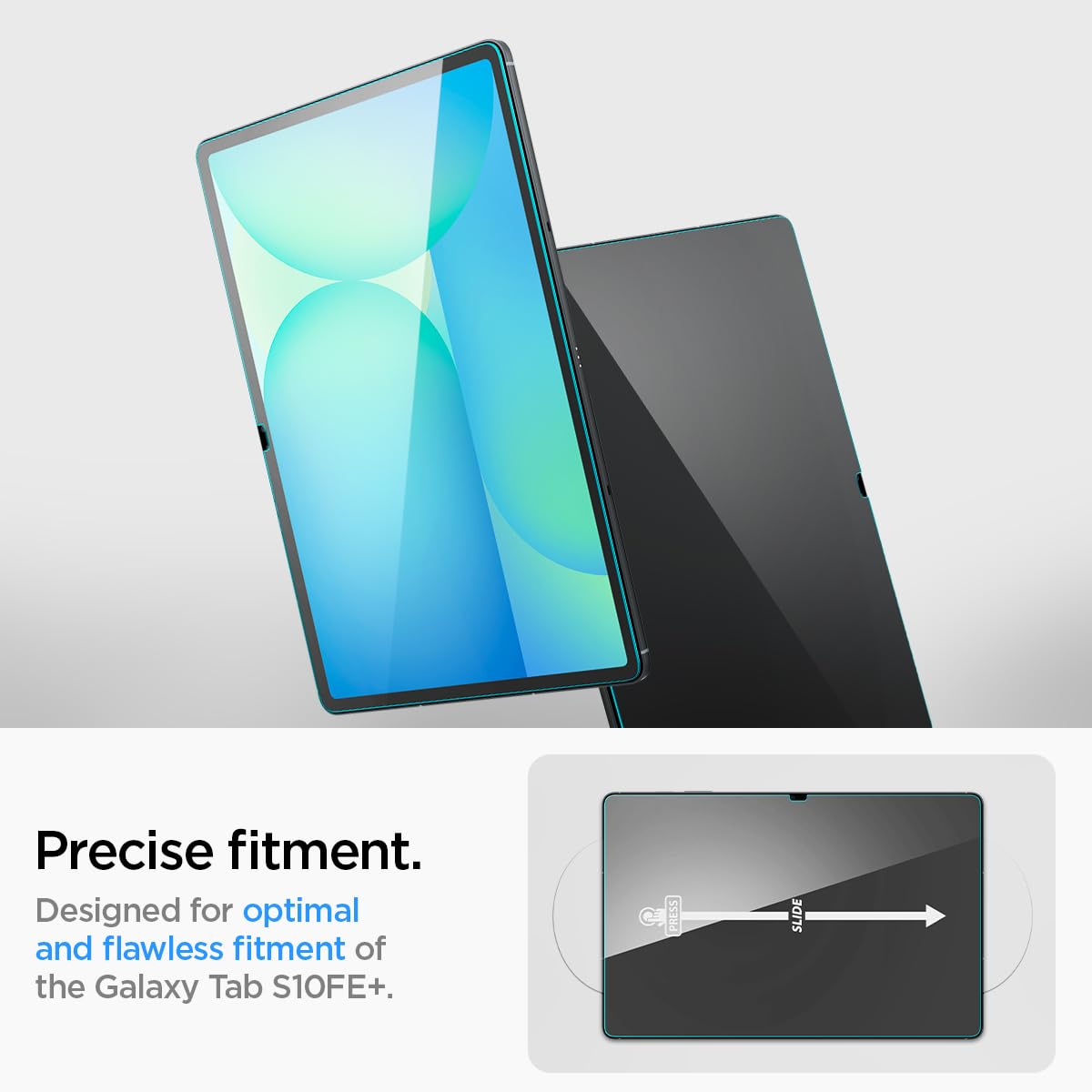 Spigen Glas.tR Slim Vetro Temperato compatibile con Samsung Galaxy Tab S10 FE Plus, Anti-graffio, Cristallino, Durezza 9H Pellicola prottetiva