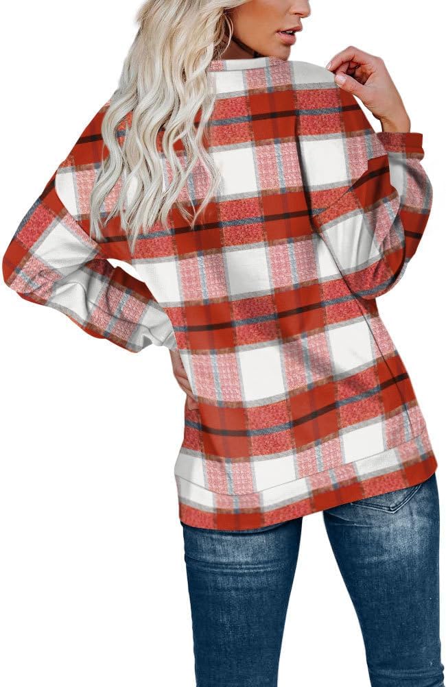 OFEEFAN Womens Casual Sweatshirts Henley Button Up Long Sleeve Tunic Tops - Image 4