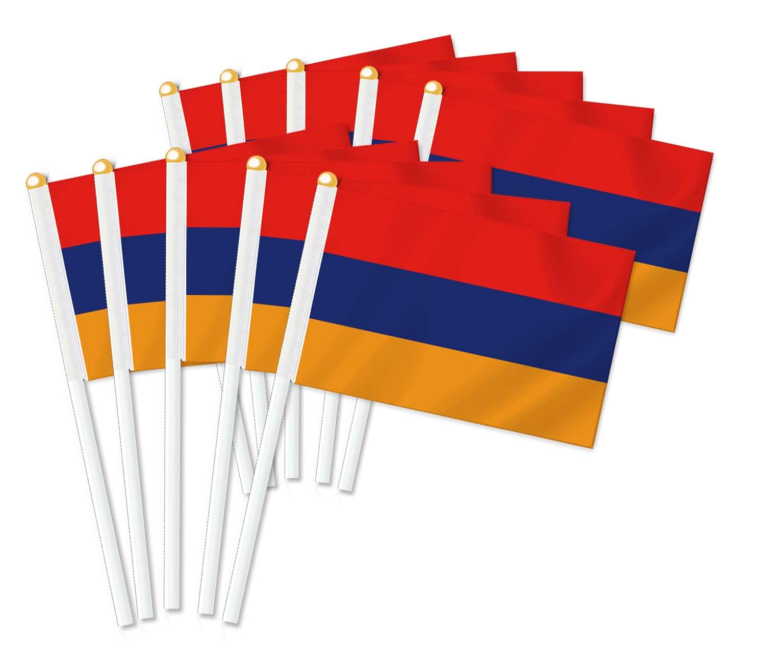 Lot de 25 drapeaux de l'Arménie Handheld, décor arménien tenu à la main, bannière de décoration à la main Arménie