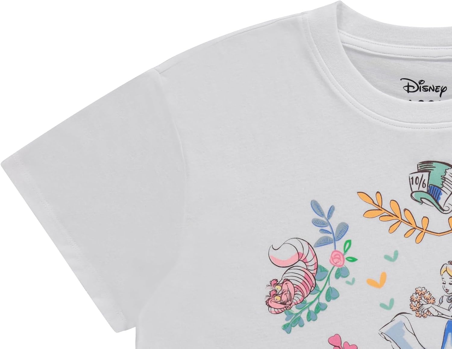 Disney Alice in Wonderland T-Shirt - Alice, Cheshire Cat, Hatter - Ladies Fashion Tee