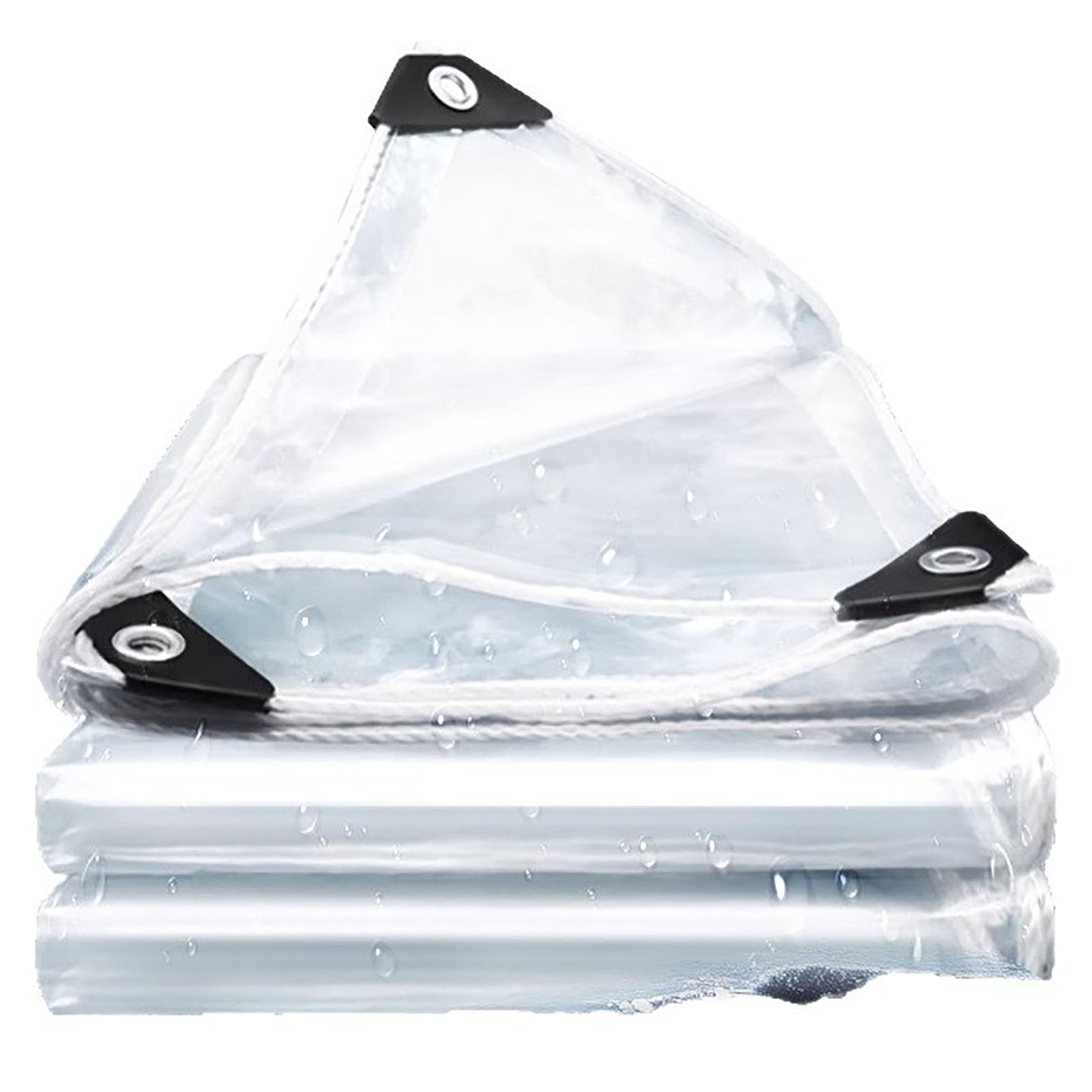 3 x 8 m de Lona Transparente Impermeable de PVC con Ojales, Impermeable.