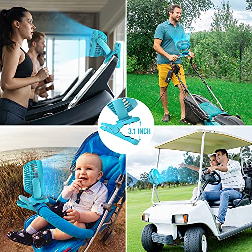Clip On Fan, 65H 12000mAh Camping Fan with Light, 360°Head Rotation Stroller Fan Clip On with Power Bank, Super Strong Airflow Tent Fan with Hanging Hook, Battery Operated Fan for Outdoor Home - Thumbnail 6