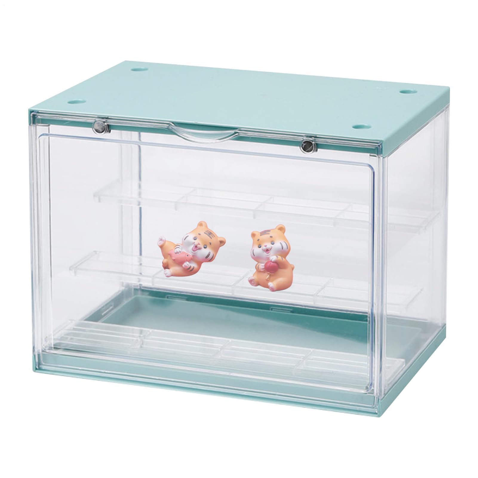 Boîte de présentation vitrine anti-poussière figurines pour comptoir et chevet