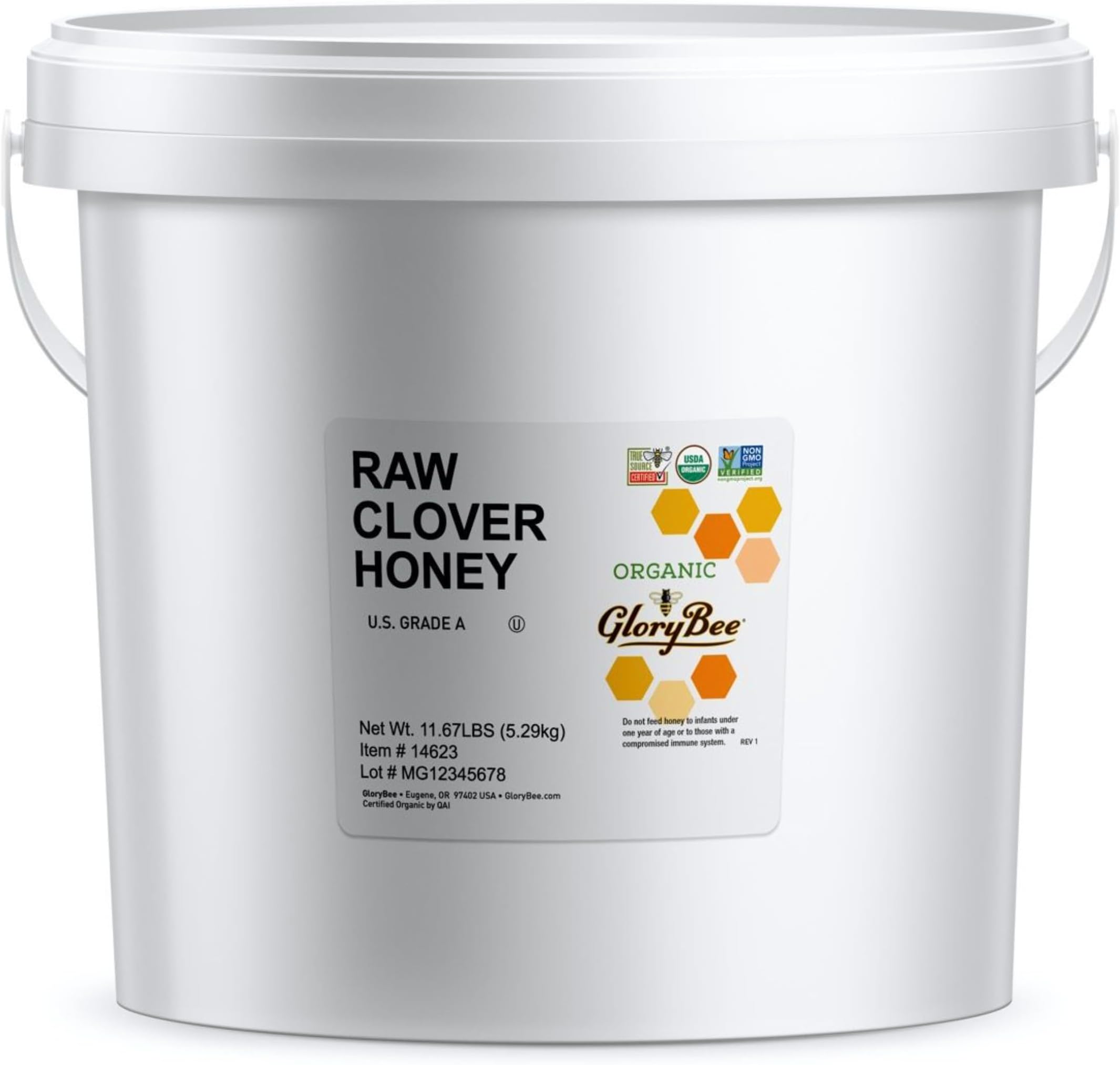 Amazon.com : GloryBee Raw Honey, True Source Certified, USDA Organic ...