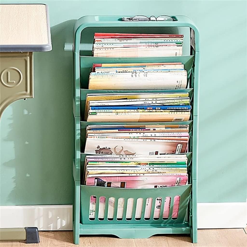 HBJWOV 5 Layers Book Storage Rack Books Magazines Newspaper Convenient Space-saving Bookshelf