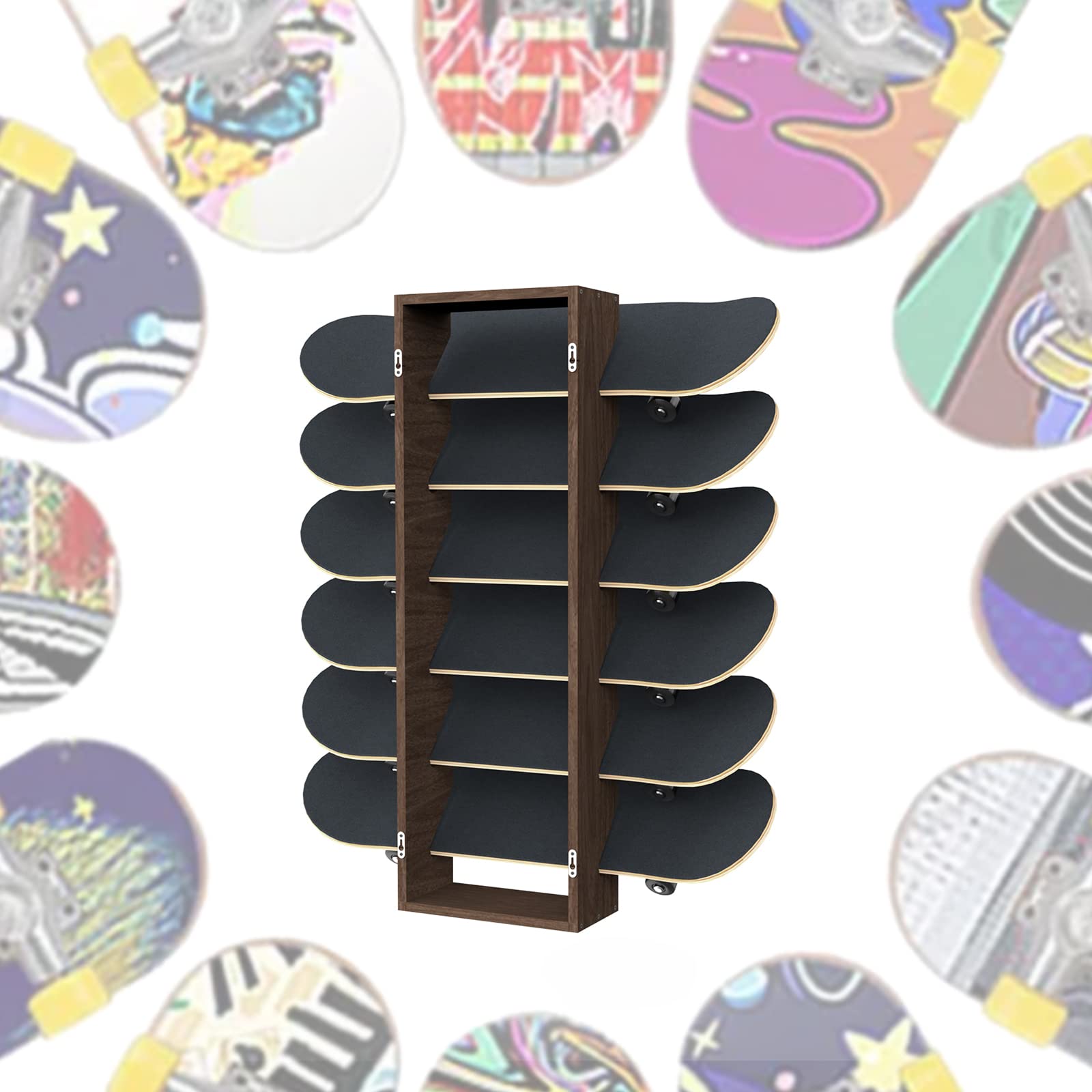 Set van 1 houten skateboardhouder - Skateboard Display Accessoires