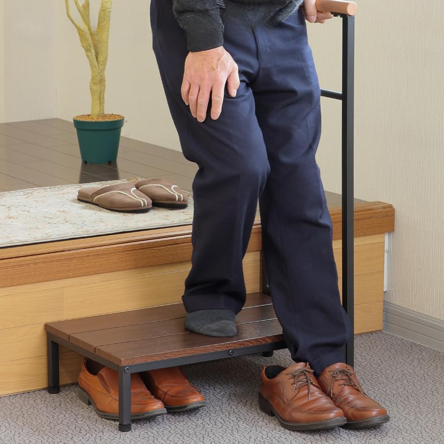 Amazon｜玄関 台幅約60cm 手すり付き玄関台 踏み台 ステップ
