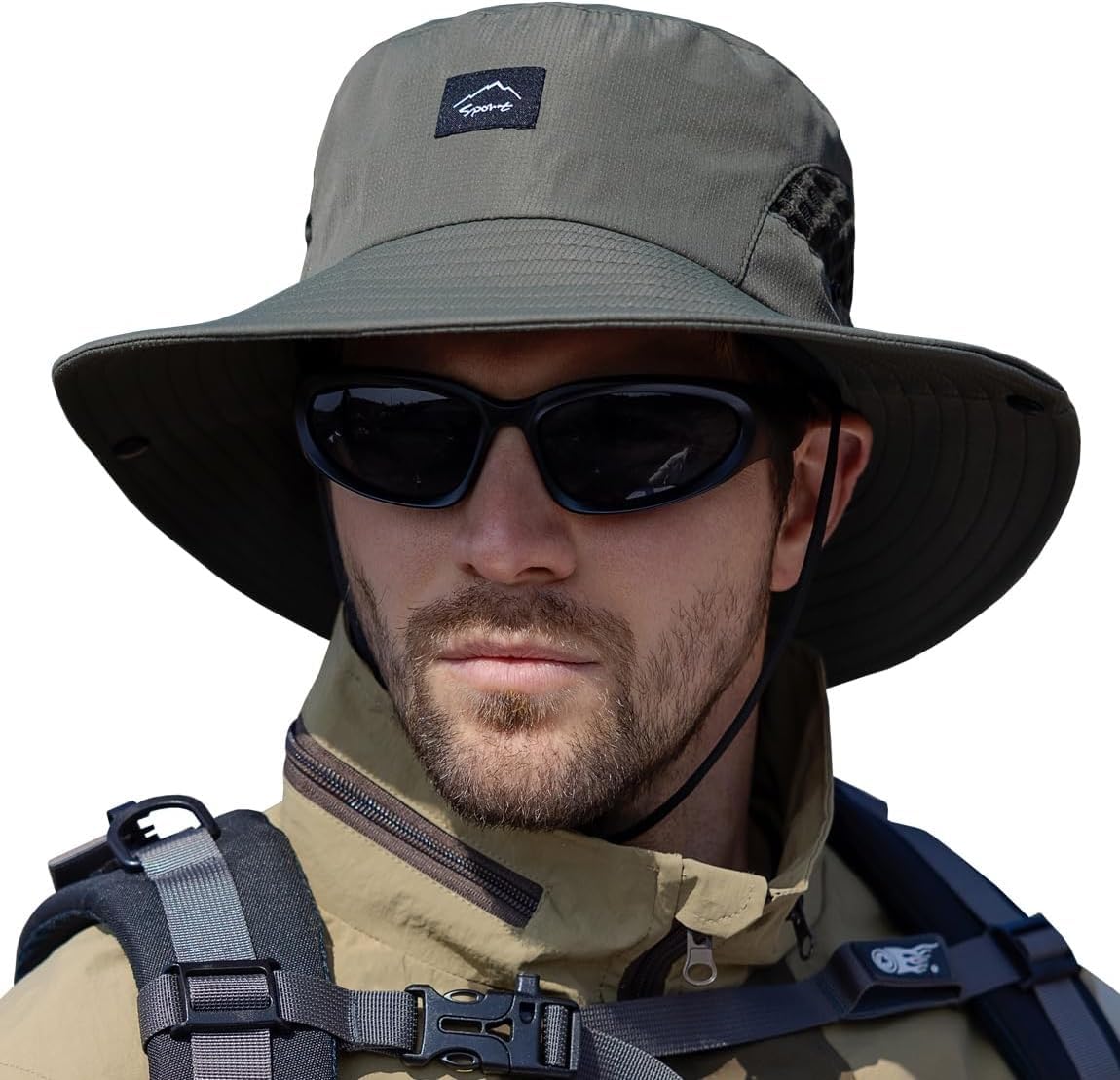 NORTHWIND UPF 50+ Sun Hats for Men - Wide Brim Summer Round Cap Lightweight & Breathable Mesh, Adjustable Chin Strap - Bucket Hat for Trekking Hiking Fishing Beach-image-3