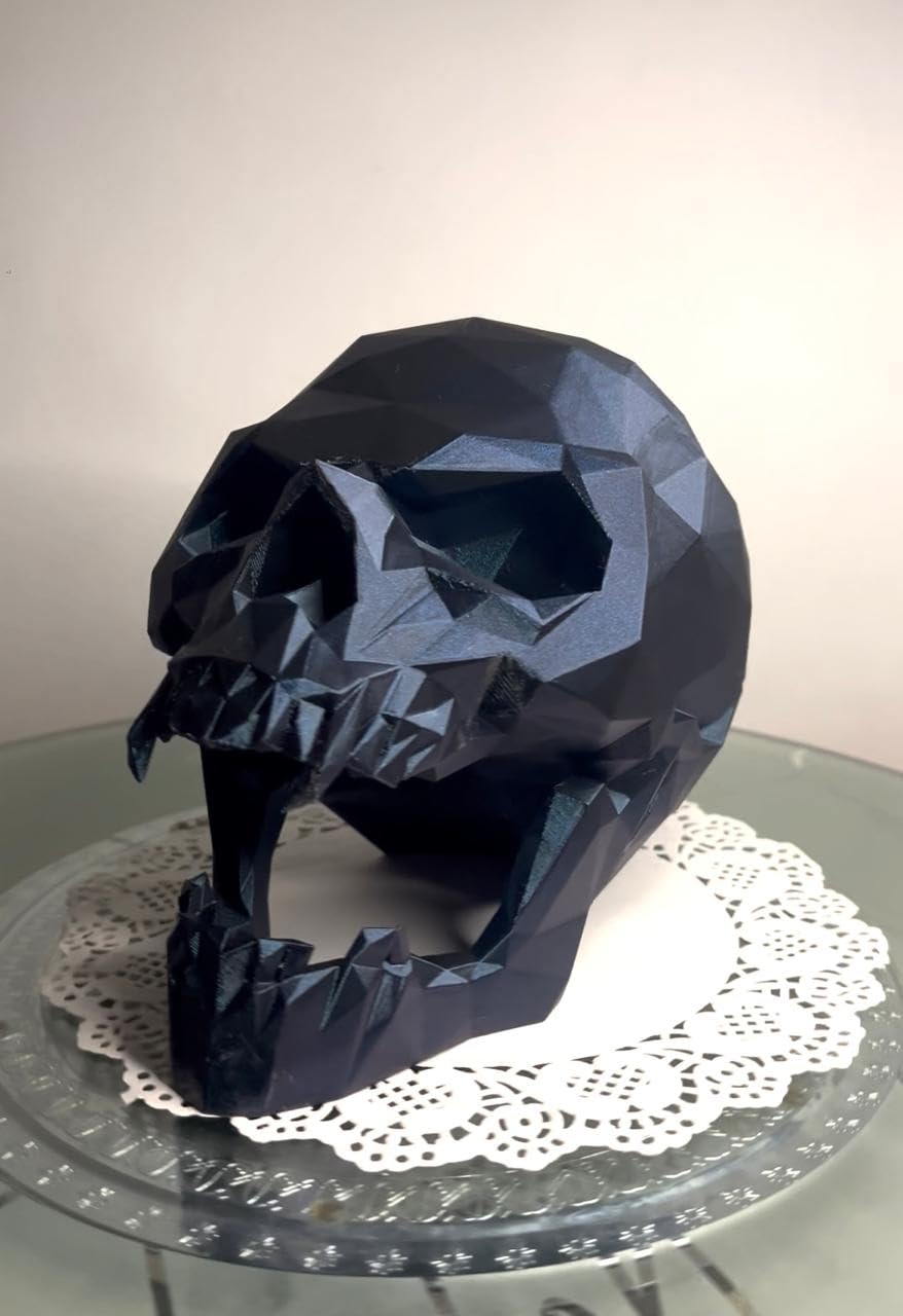 KyneteCraft 3D Printed Scream Skull Headphone Stand – Bold Geometric Skull Design for Gamers & Creators, Functional Desk Decor for Holding Headsets & Making a Statement (Burnt Titanium)-image-47