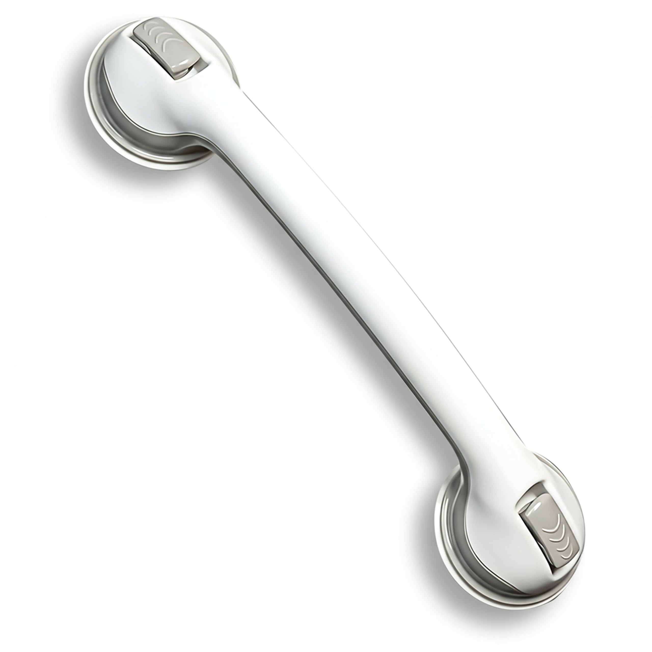 Safe-er-Grip Changing Lifestyles Suction Cup Grab Bars For Bathtubs & Showers; Safety Bathroom Assist Handle, White & Grey, 16 Inches