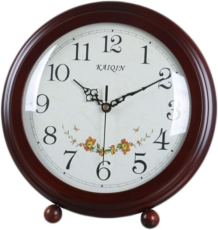 Mantel/Mantle Rhythm Quartz Clock Wooden Living Room Desk Clocks (Color : Brown)