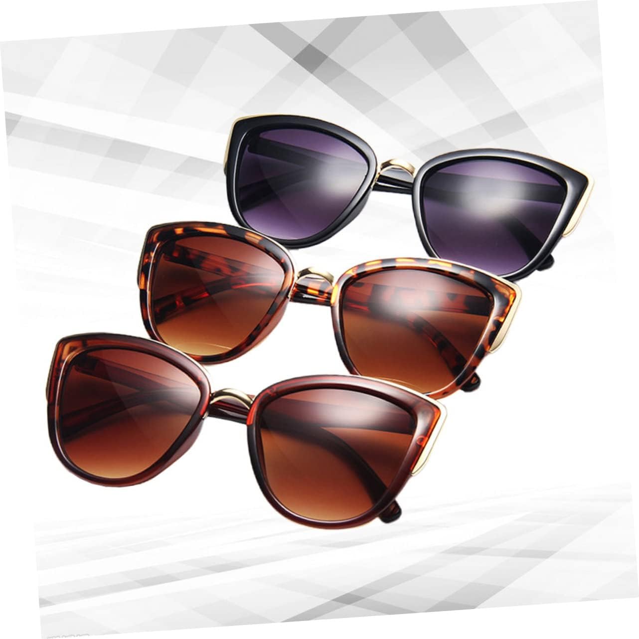 Homoyoyo Vintage Cat Eye Sunglasses Fashion Eyewear Plastic, 3Pcs for Women