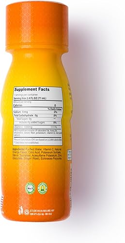 Miniatura 8 de VITAMIN C Shot 1000MG - Inmunidad con zinc, cúrcuma, jengibre y equinácea - protege tu inmunidad - lucha contra el frío común - sabor naranja - 2.5