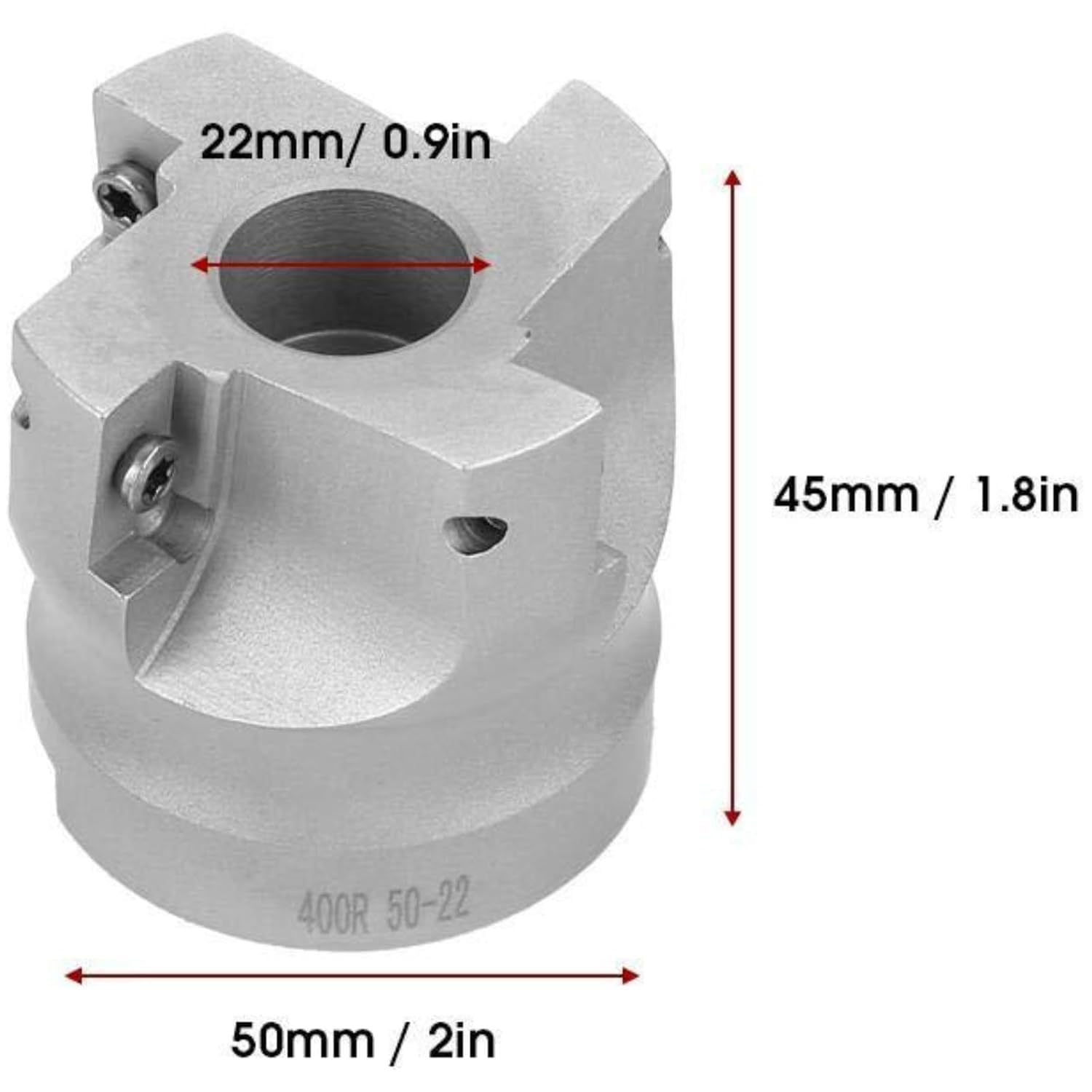 Planfräser, BAP400R-50-22-4F CNC-Schaftfräser Planfräser + 10 APMT1604 Hartmetall-Wendeschneidplatten + T15 Schlüssel für CNC-Maschinen, Metallbearbeitung
