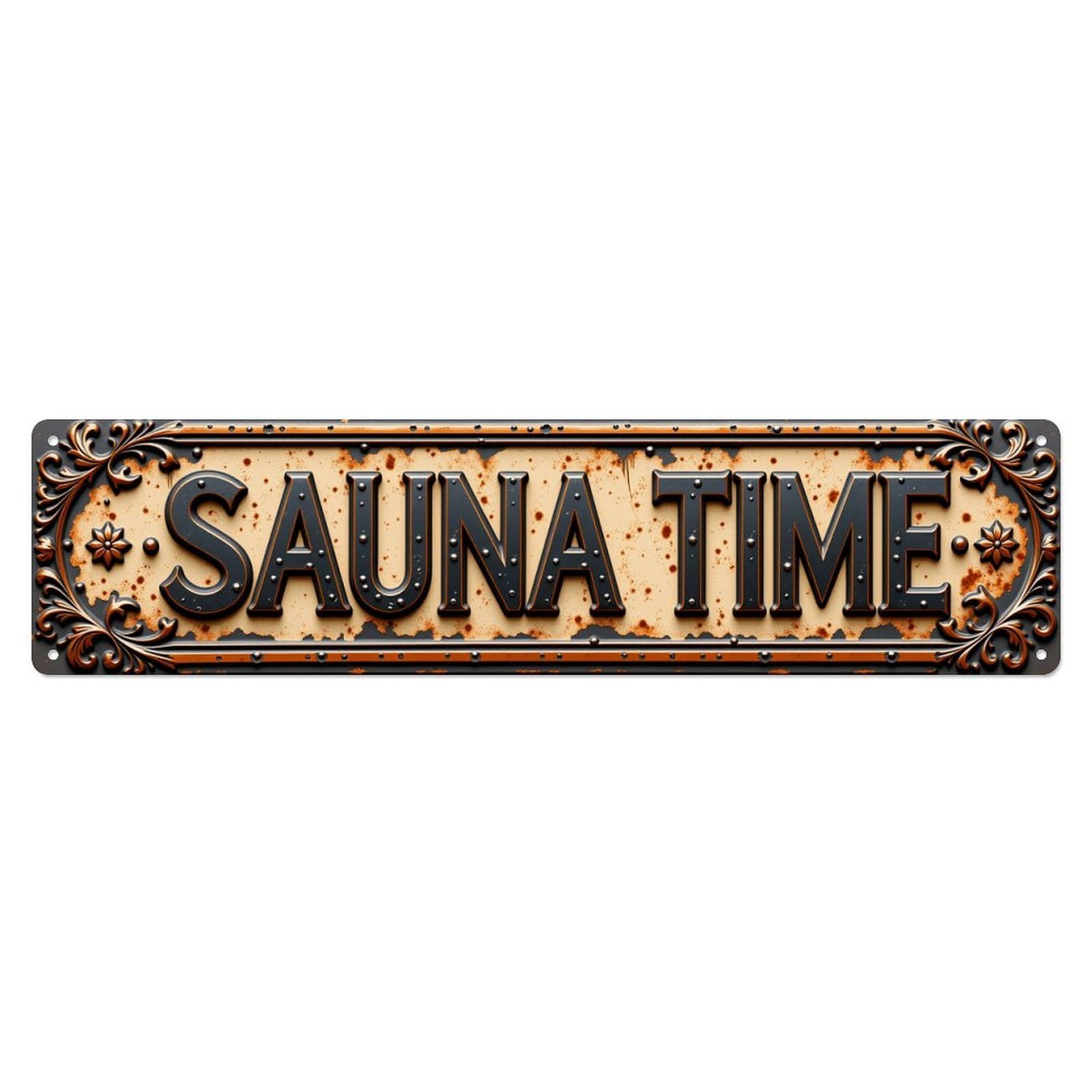 Rustic Metal Sign With Ornate Edges Vintage Metal Tin Sign Retro Wall Decor for Home Bar Garage Cafe, Indoor & Outdoor Decorative，Metal Poster, 4x16 Inch