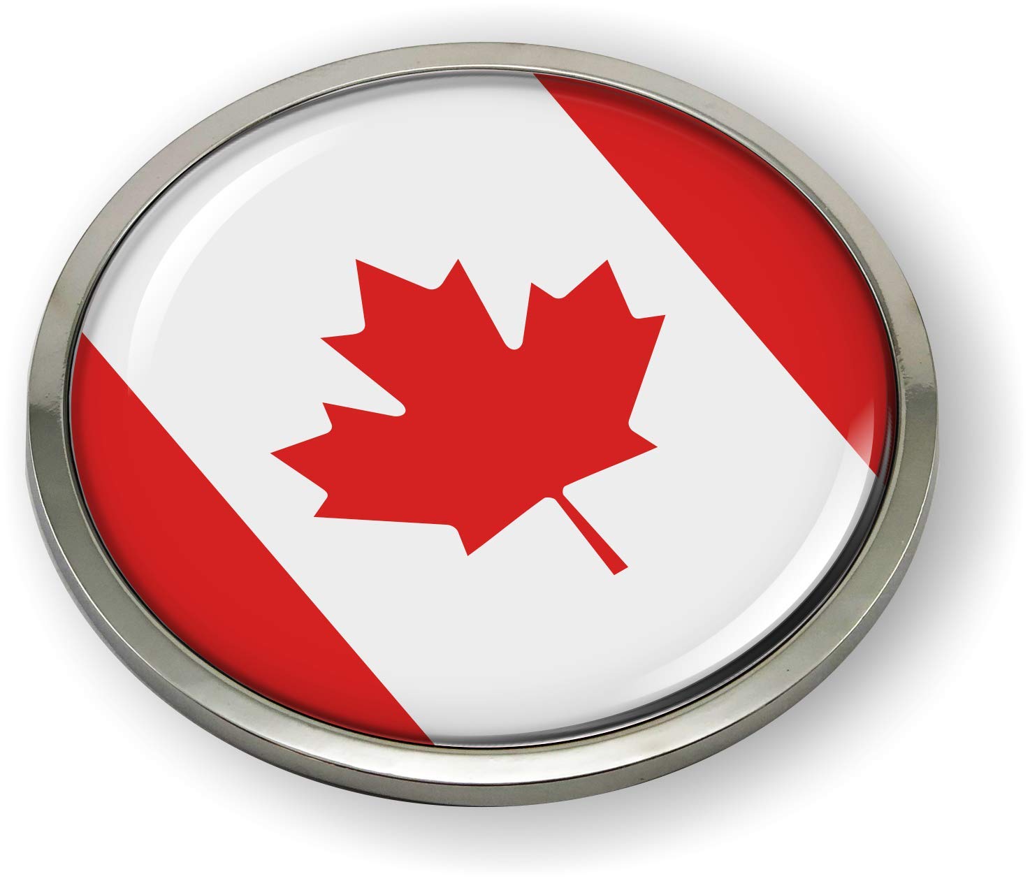 BestLicensePlateFrames Flag of Canada 3D Domed CAR Emblem Badge Sticker Round - Bild 1 von 18
