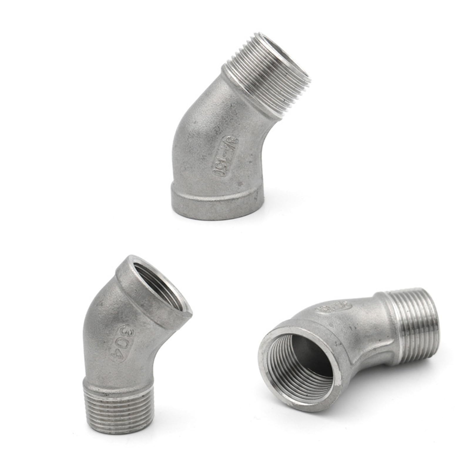 1 Uds. Accesorios de tubería de acero inoxidable 304 1/4 "3/8" 1/2 "3/4" 1 "BSP hembra + macho roscado tres vías codo de 4 vías tipo T(45FM,1-1/4")