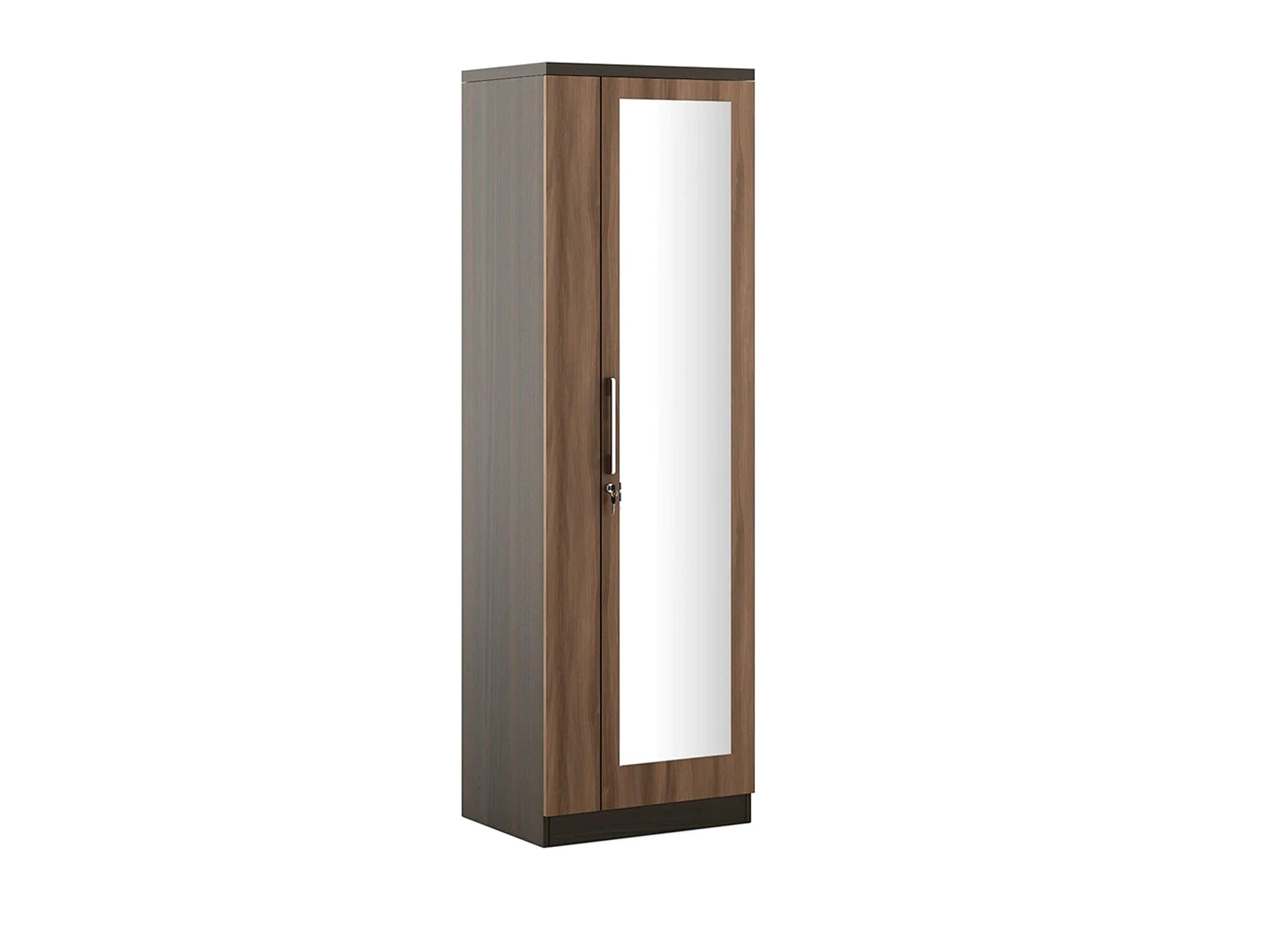 Homiez Decor Walnut Finish 1 Door Wardrobe