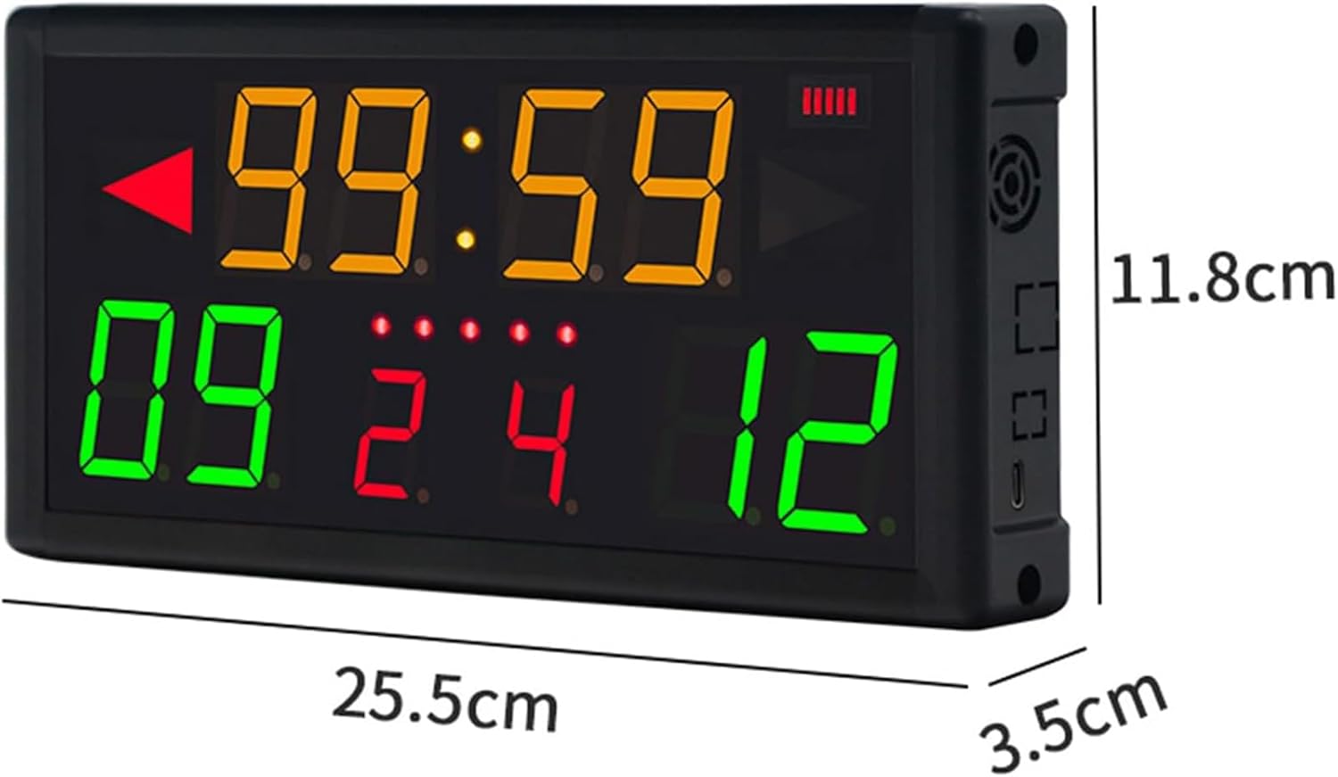 10-Digit Scoreboard, Portable Fitness Timer Clock, with Remote Control, Positive Timer/Countdown, Attack Time, Score/Number of Innings/Ball Possession Display, for Home Gym Garage