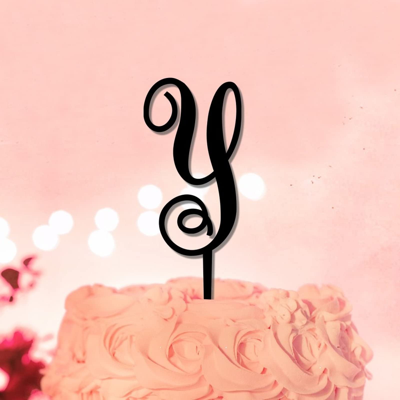 Personalized Any Initial Acrylic Black Letter Cake Toppers Initial Y For Wedding Birthday Cake Decorations Rustic Wedding Gifts For Men Women Initial A B C D E F G H I J L M N K O P R S T U V W X Y Z