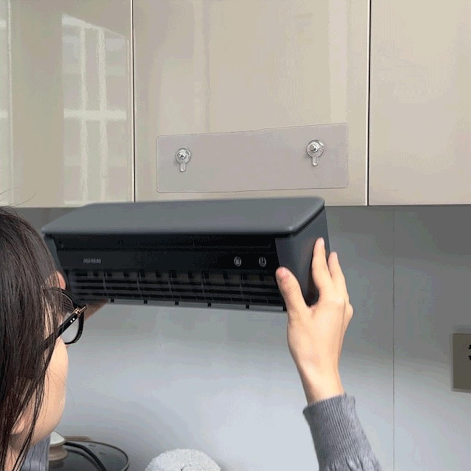 Wandmontierter Klimaanlagenventilator, Kabelloser USB-wiederaufladbarer Luftkühler mit 3 Geschwindigkeiten, tragbarer kanalloser Kühlventilator mit Fernbedienung, für Küche Zuhause